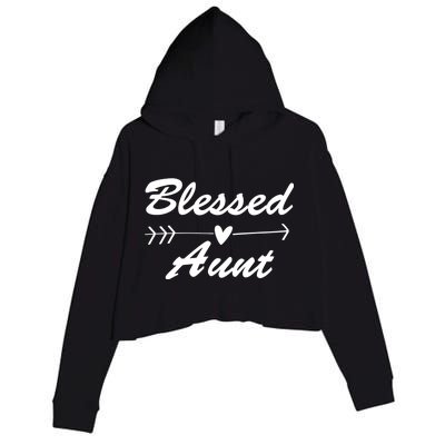 Blessed Aunt Arrow Crop Fleece Hoodie