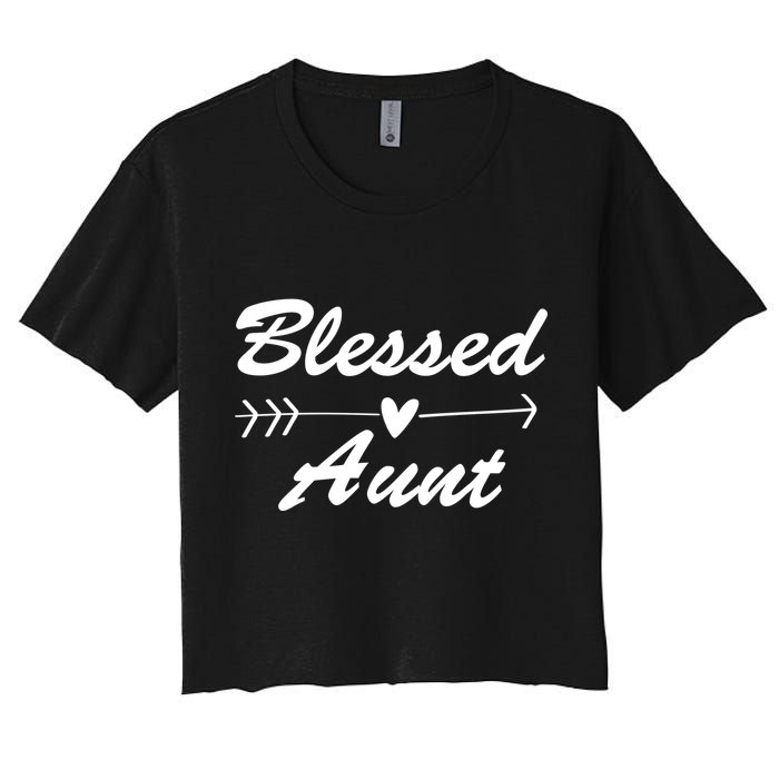 Blessed Aunt Arrow Women's Crop Top Tee