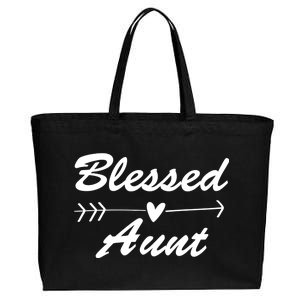 Blessed Aunt Arrow Cotton Canvas Jumbo Tote