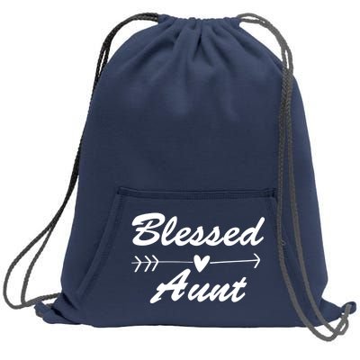 Blessed Aunt Arrow Sweatshirt Cinch Pack Bag