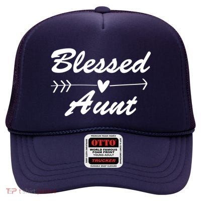 Blessed Aunt Arrow High Crown Mesh Back Trucker Hat