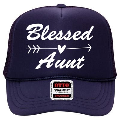 Blessed Aunt Arrow High Crown Mesh Back Trucker Hat