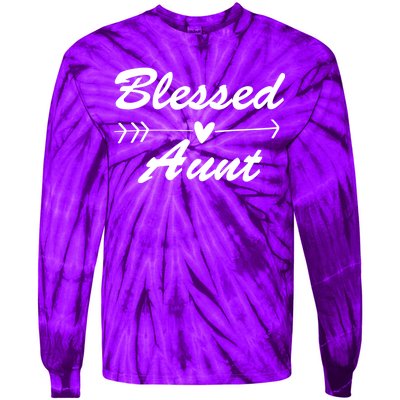 Blessed Aunt Arrow Tie-Dye Long Sleeve Shirt