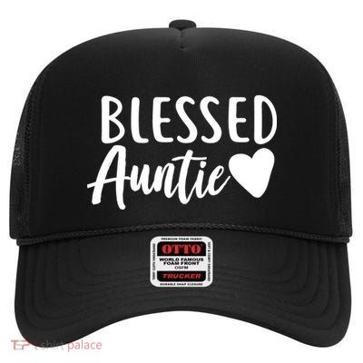 Blessed Auntie High Crown Mesh Back Trucker Hat
