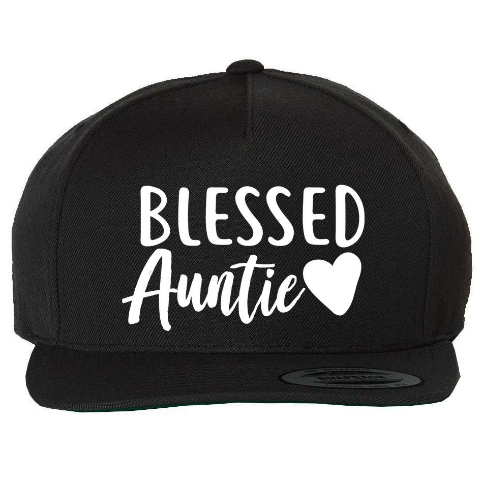 Blessed Auntie Wool Snapback Cap