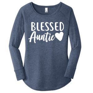 Blessed Auntie Women's Perfect Tri Tunic Long Sleeve Shirt