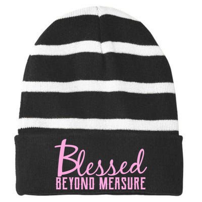 Blessed Beyond Measure Striped Beanie with Solid Band