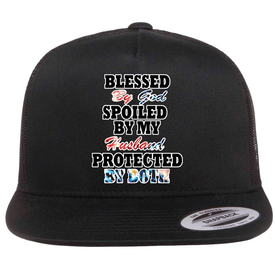 Blessed By God Flat Bill Trucker Hat