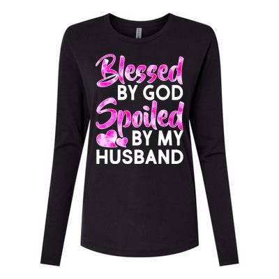 Blessed By God Spoiled By Husband Womens Cotton Relaxed Long Sleeve T-Shirt