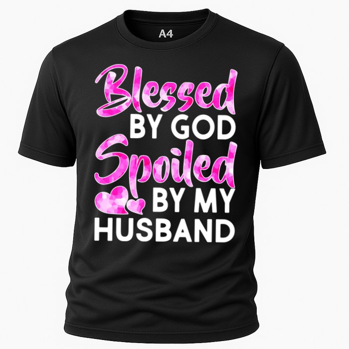 Blessed By God Spoiled By Husband Cooling Performance Crew T-Shirt