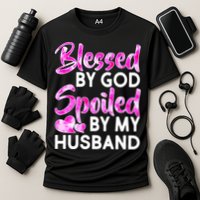 Blessed By God Spoiled By Husband Cooling Performance Crew T-Shirt