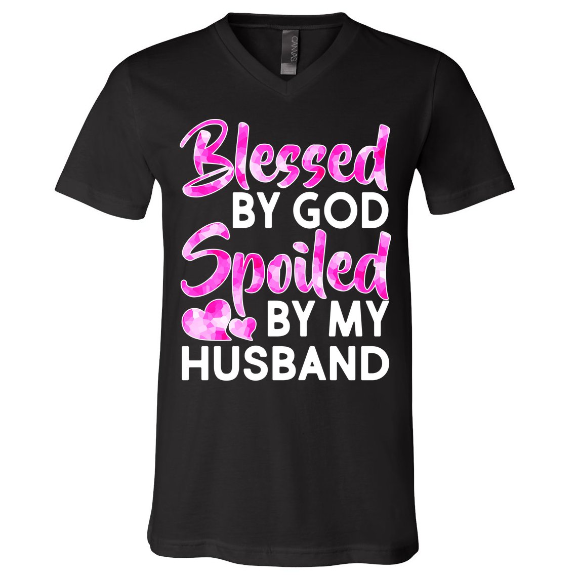 Blessed By God Spoiled By Husband V-Neck T-Shirt