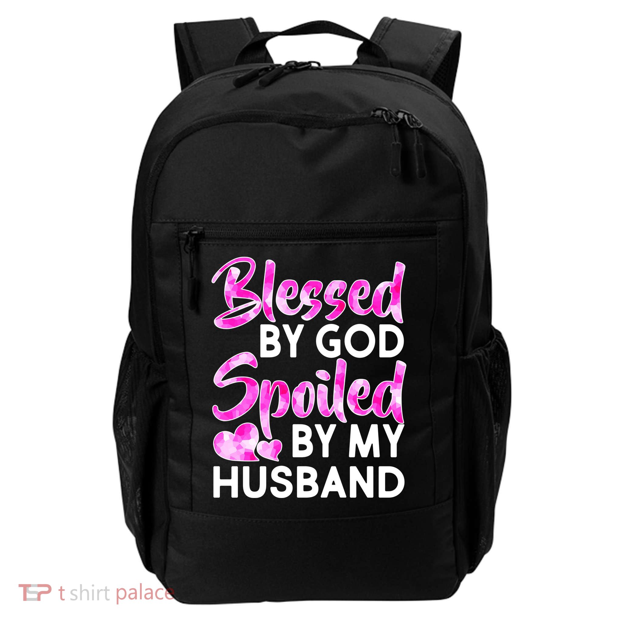 Blessed By God Spoiled By Husband Daily Commute Backpack