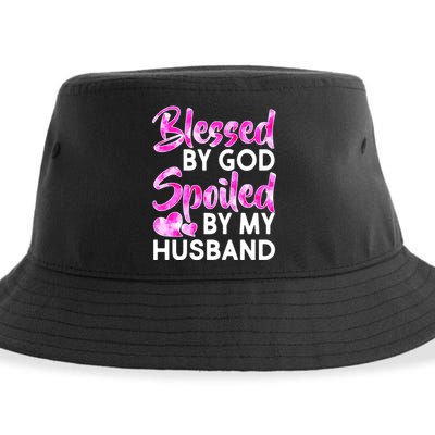 Blessed By God Spoiled By Husband Sustainable Bucket Hat