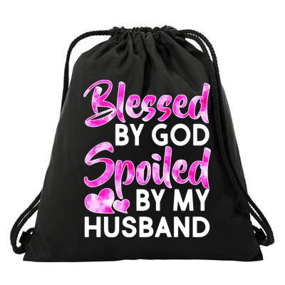 Blessed By God Spoiled By Husband Drawstring Bag