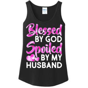 Blessed By God Spoiled By Husband Ladies Essential Tank