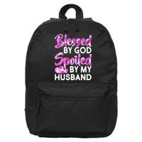 Blessed By God Spoiled By Husband 16 in Basic Backpack