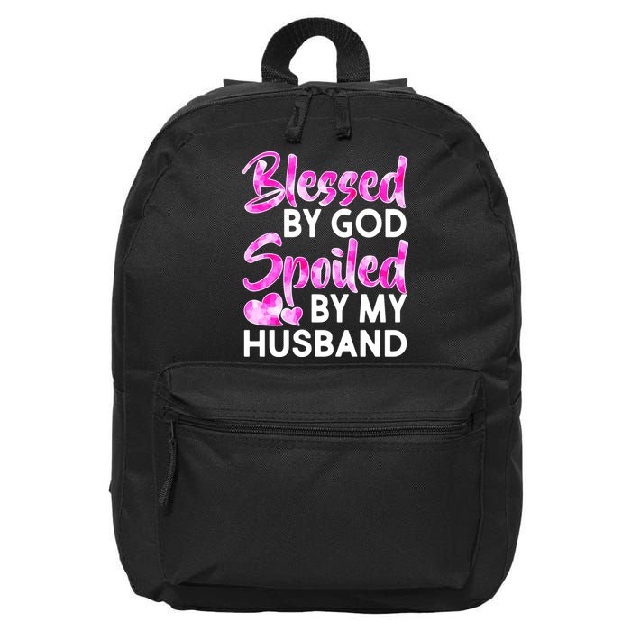 Blessed By God Spoiled By Husband 16 in Basic Backpack