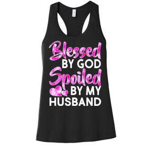 Blessed By God Spoiled By Husband Women's Racerback Tank