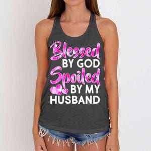 Blessed By God Spoiled By Husband Women's Knotted Racerback Tank