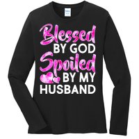 Blessed By God Spoiled By Husband Ladies Long Sleeve Shirt