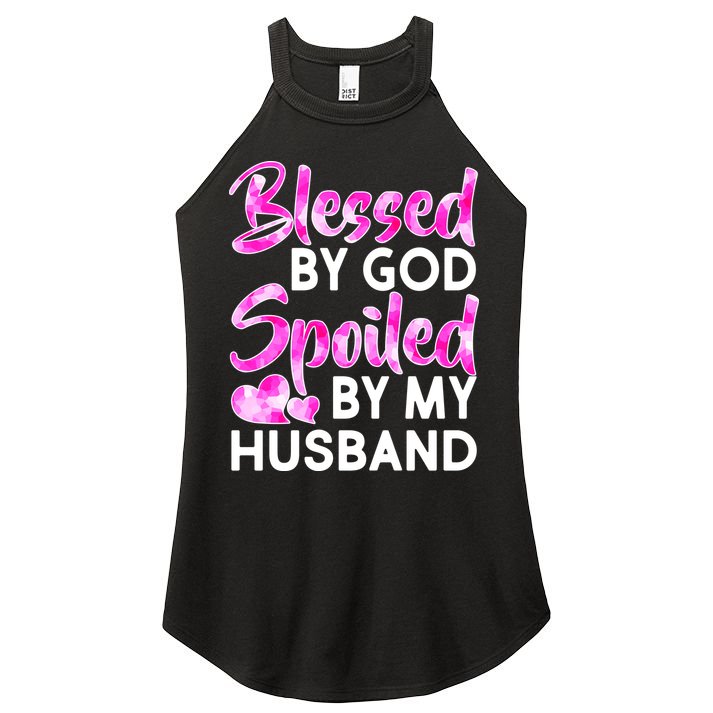 Blessed By God Spoiled By Husband Women's Perfect Tri Rocker Tank