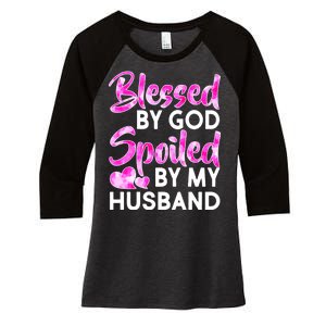 Blessed By God Spoiled By Husband Women's Tri-Blend 3/4-Sleeve Raglan Shirt