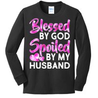 Blessed By God Spoiled By Husband Kids Long Sleeve Shirt