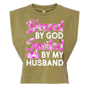 Blessed By God Spoiled By Husband Garment-Dyed Women's Muscle Tee