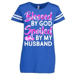 Blessed By God Spoiled By Husband Enza Ladies Jersey Football T-Shirt