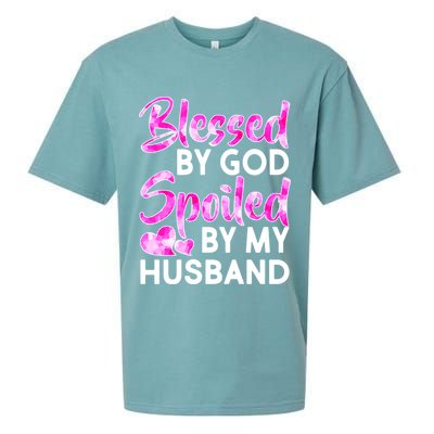 Blessed By God Spoiled By Husband Sueded Cloud Jersey T-Shirt