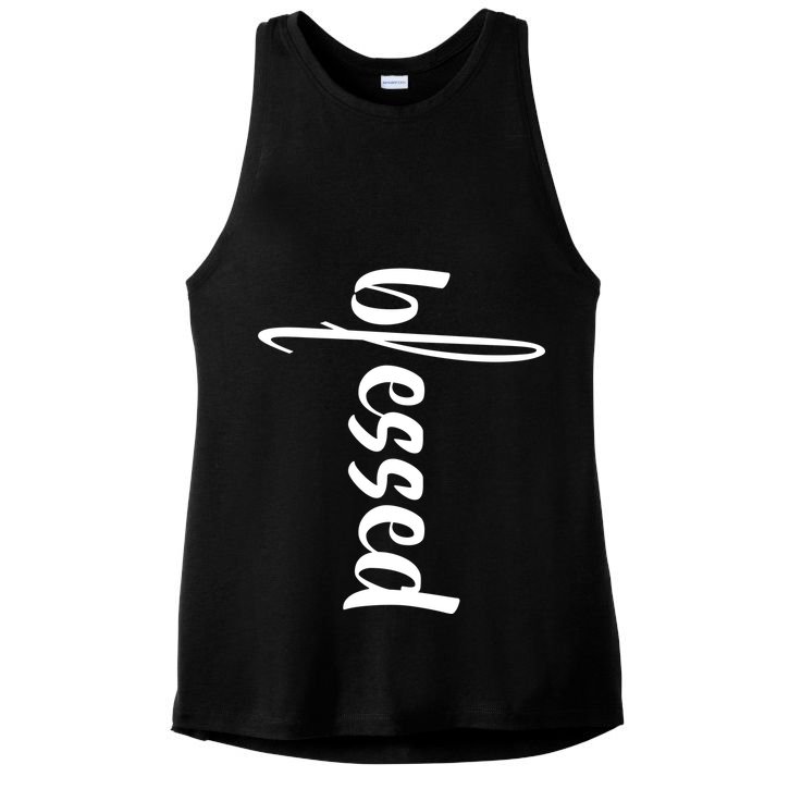 Blessed Cross Ladies PosiCharge Tri-Blend Wicking Tank