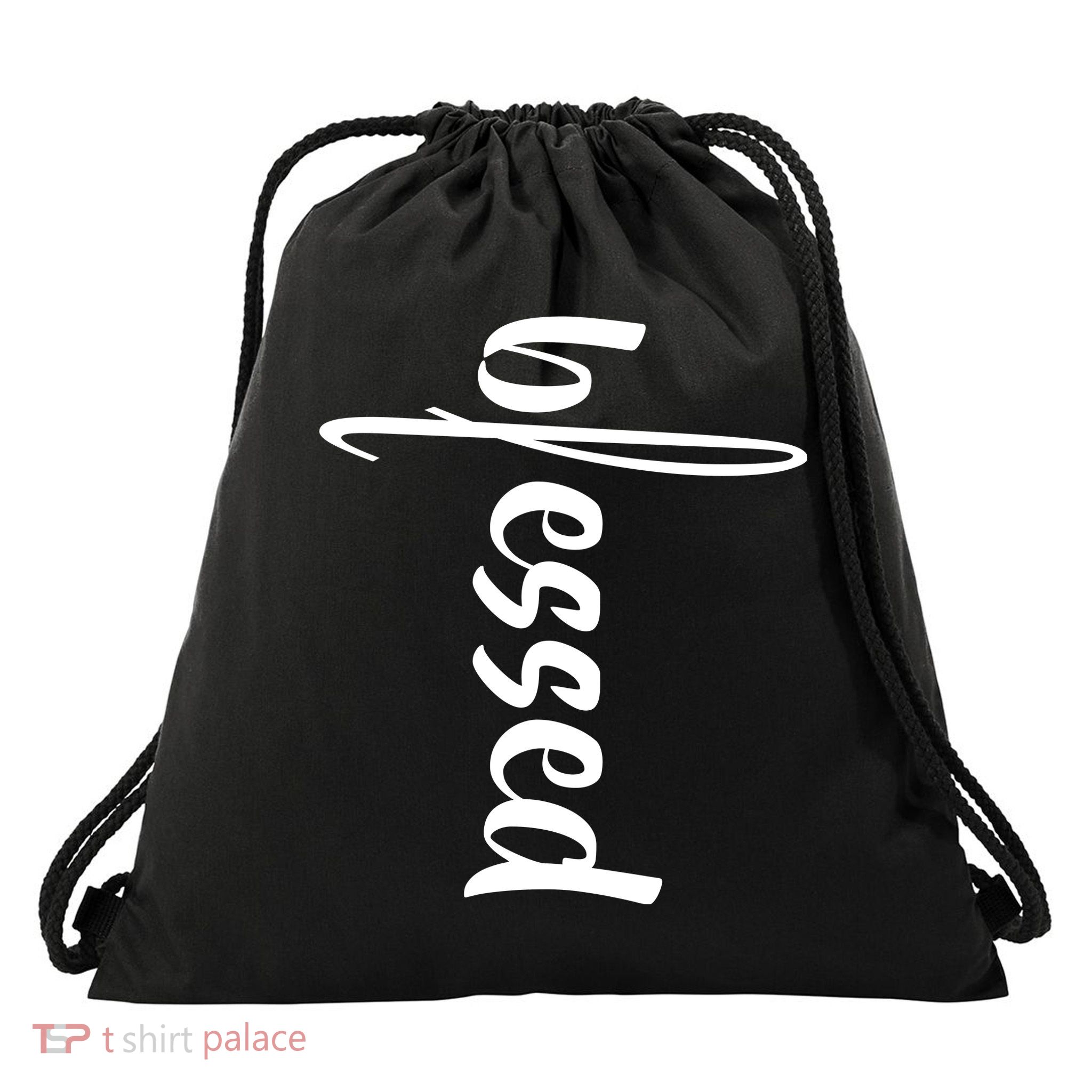 Blessed Cross Drawstring Bag