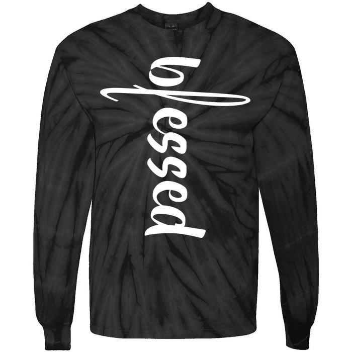 Blessed Cross Tie-Dye Long Sleeve Shirt
