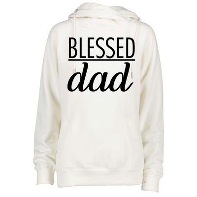 Blessed Dad Womens Funnel Neck Pullover Hood