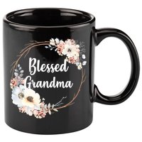 Blessed Grandma Floral 11oz C Handle Ceramic Mug