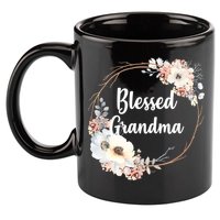 Blessed Grandma Floral 11oz C Handle Ceramic Mug