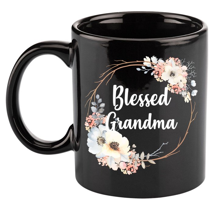 Blessed Grandma Floral 11oz C Handle Ceramic Mug