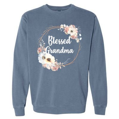 Blessed Grandma Floral Garment-Dyed Sweatshirt