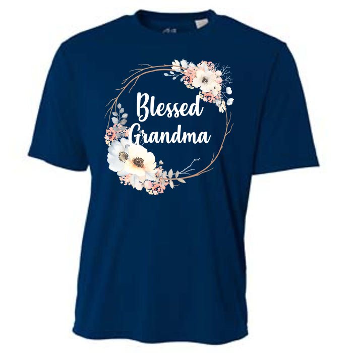 Blessed Grandma Floral Cooling Performance Crew T-Shirt