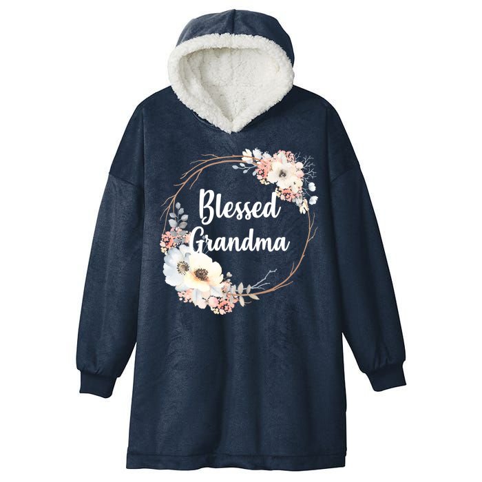 Blessed Grandma Floral Hooded Wearable Blanket