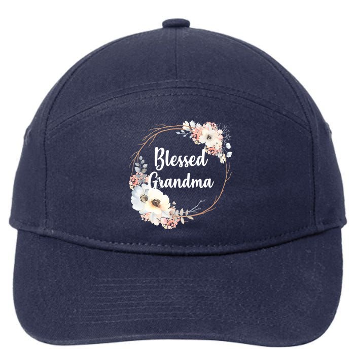 Blessed Grandma Floral 7-Panel Snapback Hat