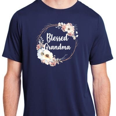 Blessed Grandma Floral Adult ChromaSoft Performance T-Shirt