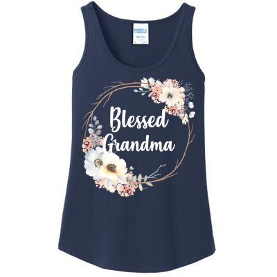 Blessed Grandma Floral Ladies Essential Tank