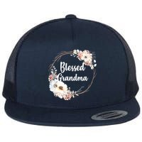 Blessed Grandma Floral Flat Bill Trucker Hat