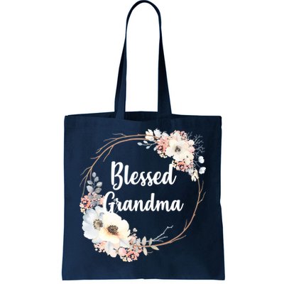 Blessed Grandma Floral Tote Bag