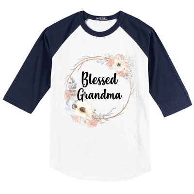 Blessed Grandma Floral Baseball Sleeve Shirt