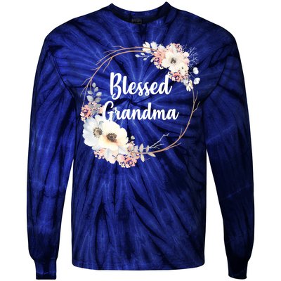 Blessed Grandma Floral Tie-Dye Long Sleeve Shirt