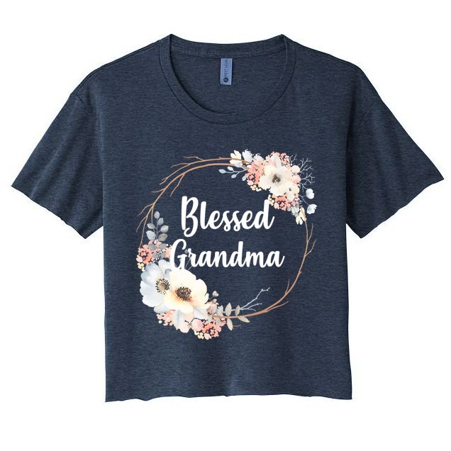 Blessed Grandma Floral Crop Top