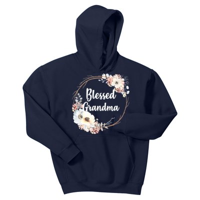 Blessed Grandma Floral Kids Hoodie